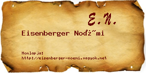 Eisenberger Noémi névjegykártya